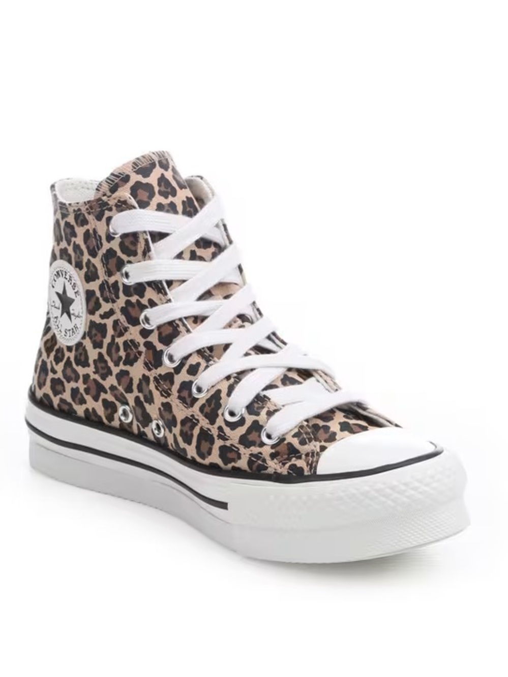 GIRLS' CONVERSE BIG KID CHUCK TAYLOR LIFT Platform CHEETAH SNEAKERS - Picture 2 of 3